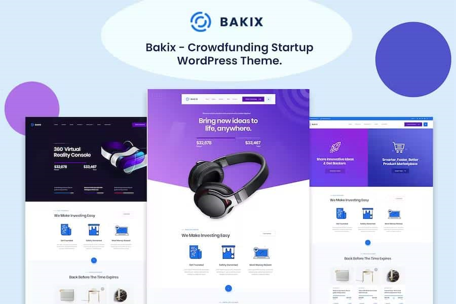 BAKIX – CROWDFUNDING STARTUP AND FUNDRAISINGWORDPRESS THEME